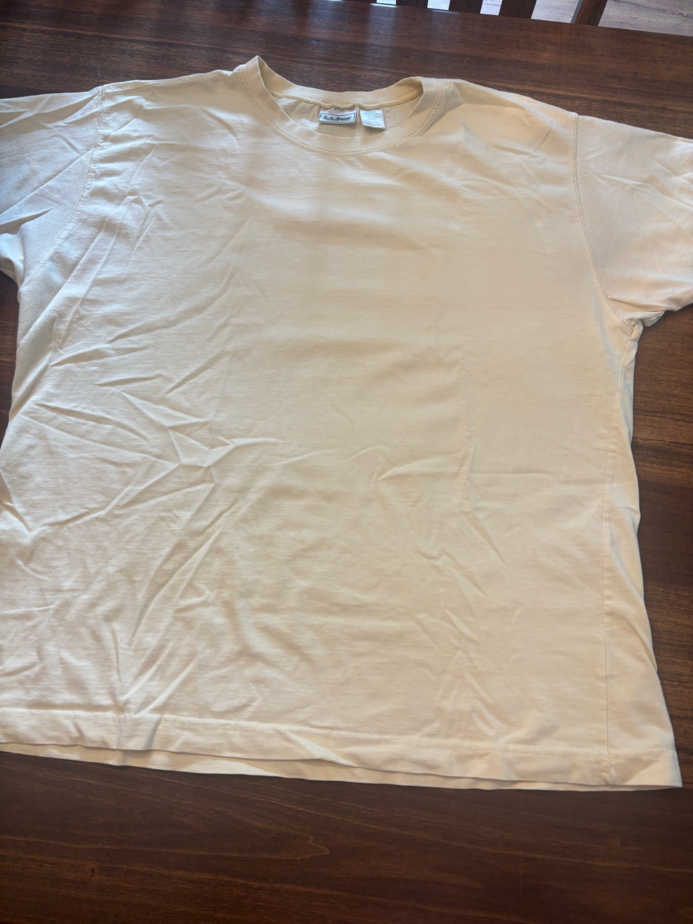 L.L. Bean Creamy yellow t shirt Womens large